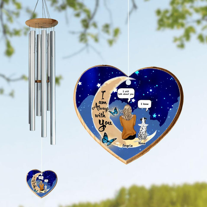 Personalized Memorial Pet Heart Wind Chime - Gift Idea For Dog/Cat Lover - I Am Always With You