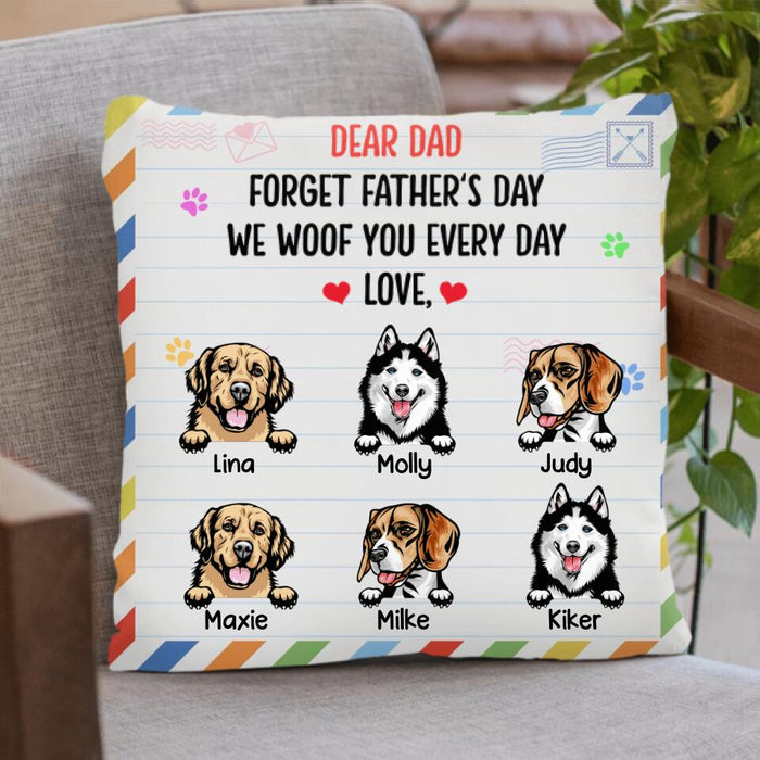 Personalized Front Pet Pillow Cover - Gift Idea For Father's Day - We Woof You Everyday