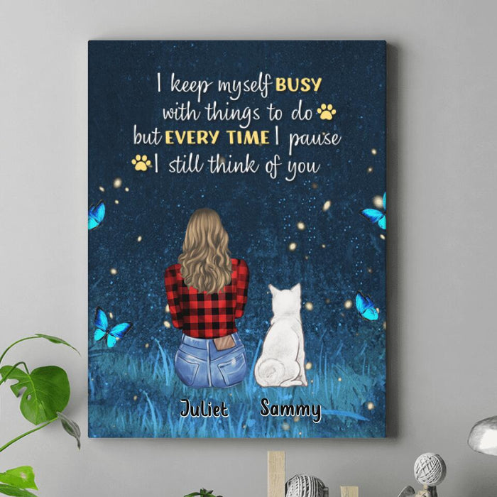 Personalized Dog Mom/Dog Dad Canvas - Gift Idea For Dog Lover with up to 4 Dogs - I Still Think Of You