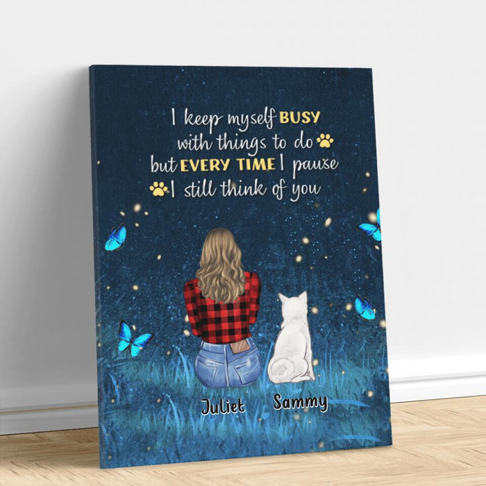 Personalized Dog Mom/Dog Dad Canvas - Gift Idea For Dog Lover with up to 4 Dogs - I Still Think Of You