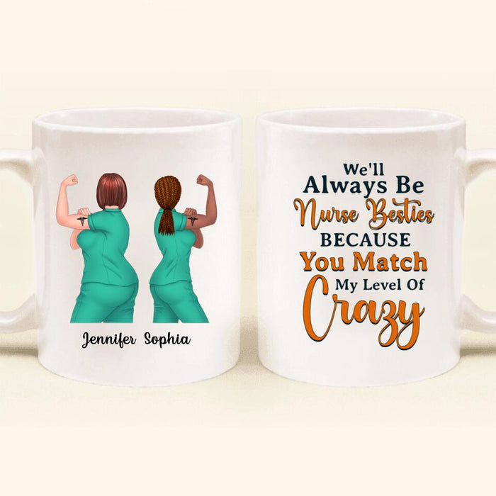 Personalized Nurse Besties Coffee Mug - Up to 4 Nurses - Gift Idea For Coworkers, Friends, Nurses - We'll Always Be Nurse Besties