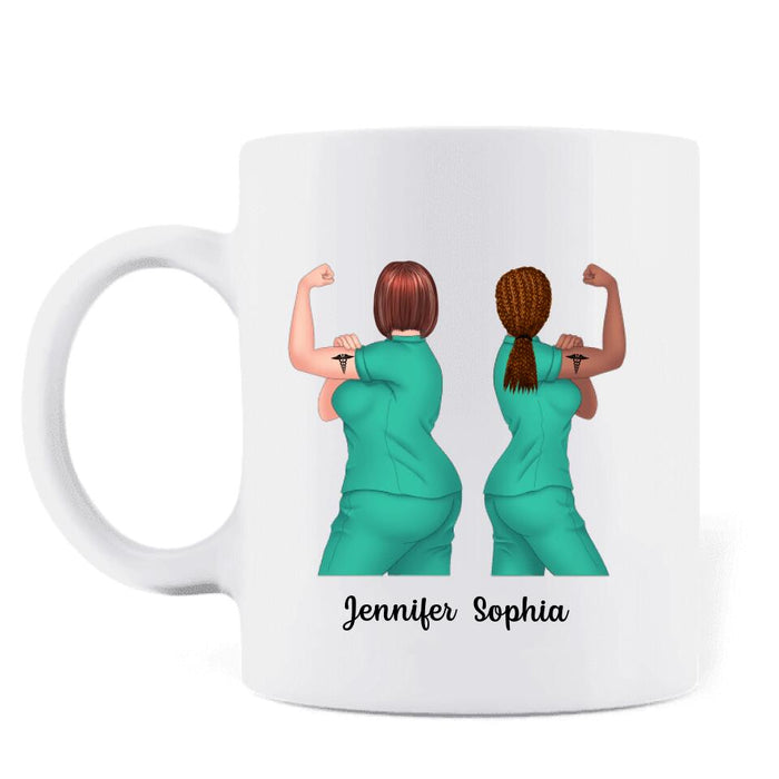 Personalized Nurse Besties Coffee Mug - Up to 4 Nurses - Gift Idea For Coworkers, Friends, Nurses - We'll Always Be Nurse Besties