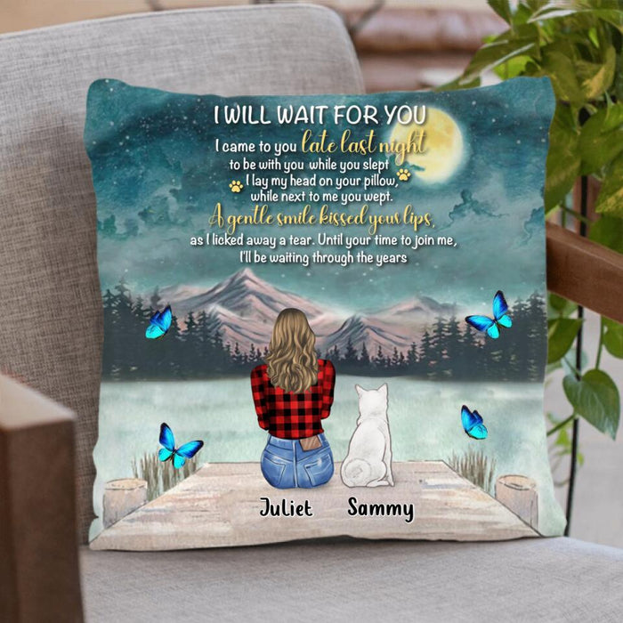 Personalized Dog Mom/Dog Dad Pillow Cover - Gift Idea For Dog Lover with up to 4 Dogs - I Will Wait For You