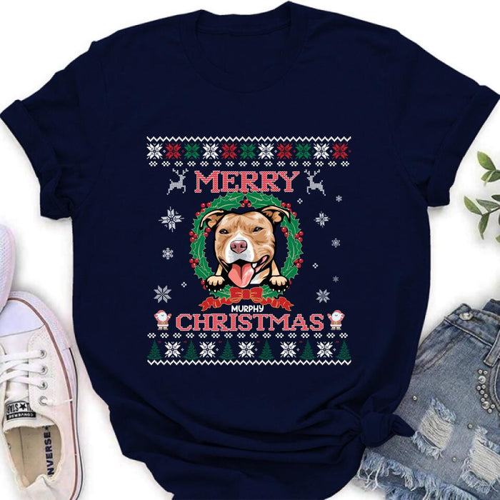Personalized Dog Sweatshirt - Up to 5 Dogs - Best Gift For Dog Lover - Merry Christmas