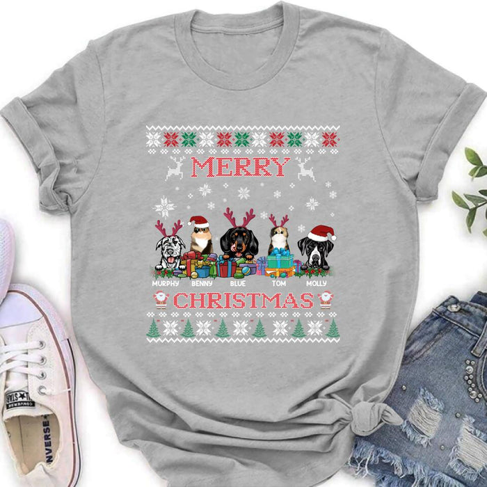 Personalized Pet Sweatshirt - Up to 5 Pets - Best Gift For Pet Lover - Merry Christmas