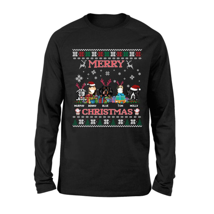 Personalized Pet Sweatshirt - Up to 5 Pets - Best Gift For Pet Lover - Merry Christmas