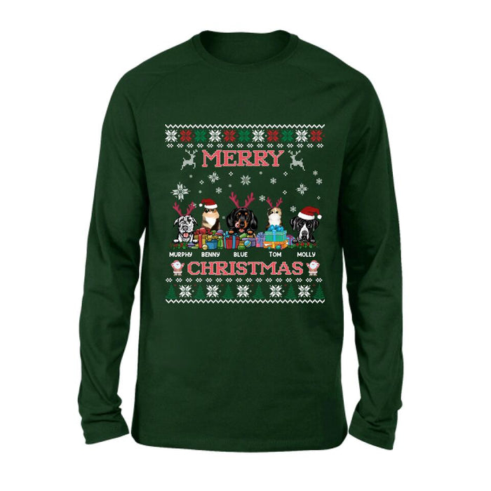 Personalized Pet Sweatshirt - Up to 5 Pets - Best Gift For Pet Lover - Merry Christmas
