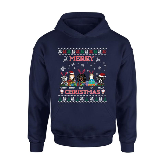 Personalized Pet Sweatshirt - Up to 5 Pets - Best Gift For Pet Lover - Merry Christmas