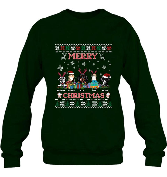 Personalized Pet Sweatshirt - Up to 5 Pets - Best Gift For Pet Lover - Merry Christmas