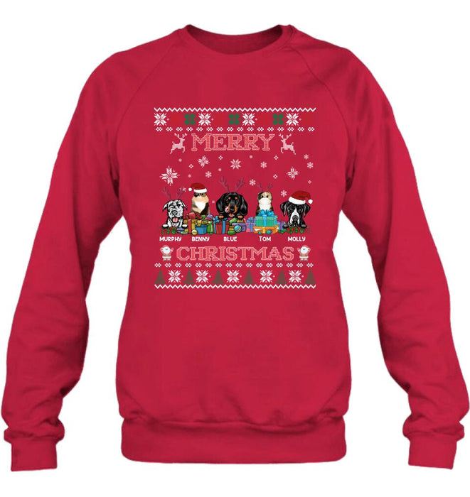 Personalized Pet Sweatshirt - Up to 5 Pets - Best Gift For Pet Lover - Merry Christmas