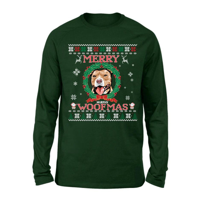 Personalized Dog Sweatshirt - Up to 5 Dogs - Best Gift For Dog Lover - Merry Woofmas