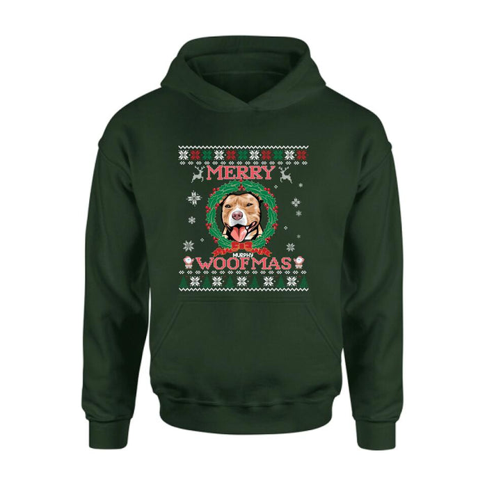 Personalized Dog Sweatshirt - Up to 5 Dogs - Best Gift For Dog Lover - Merry Woofmas