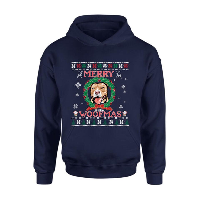 Personalized Dog Sweatshirt - Up to 5 Dogs - Best Gift For Dog Lover - Merry Woofmas