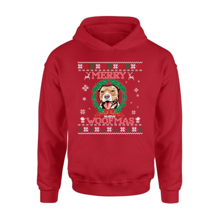 Personalized Dog Sweatshirt - Up to 5 Dogs - Best Gift For Dog Lover - Merry Woofmas