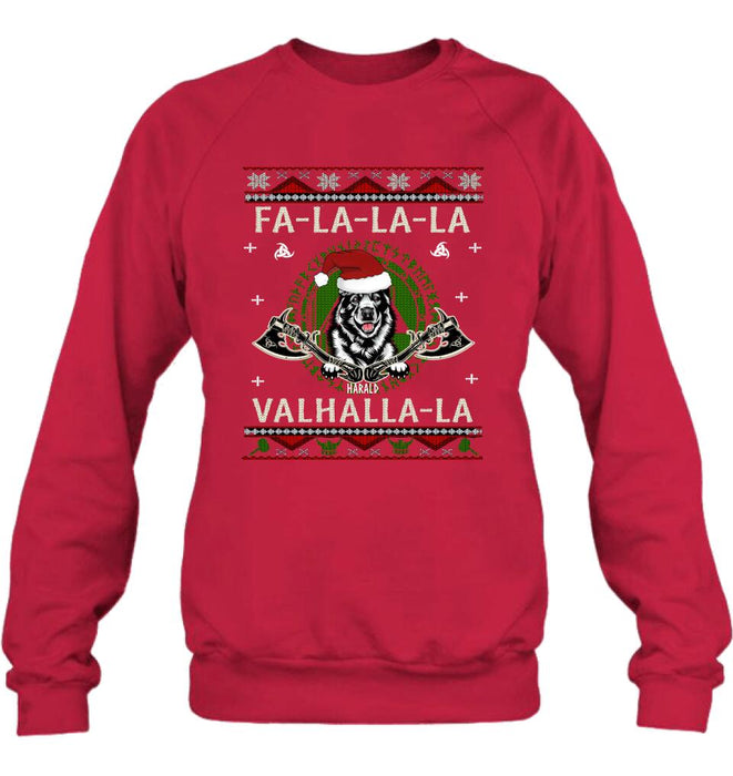 Personalized Viking Xmas Dog Ugly Sweatshirt/Hoodie - Up to 4 Dogs - Best Gift For Dog Lover