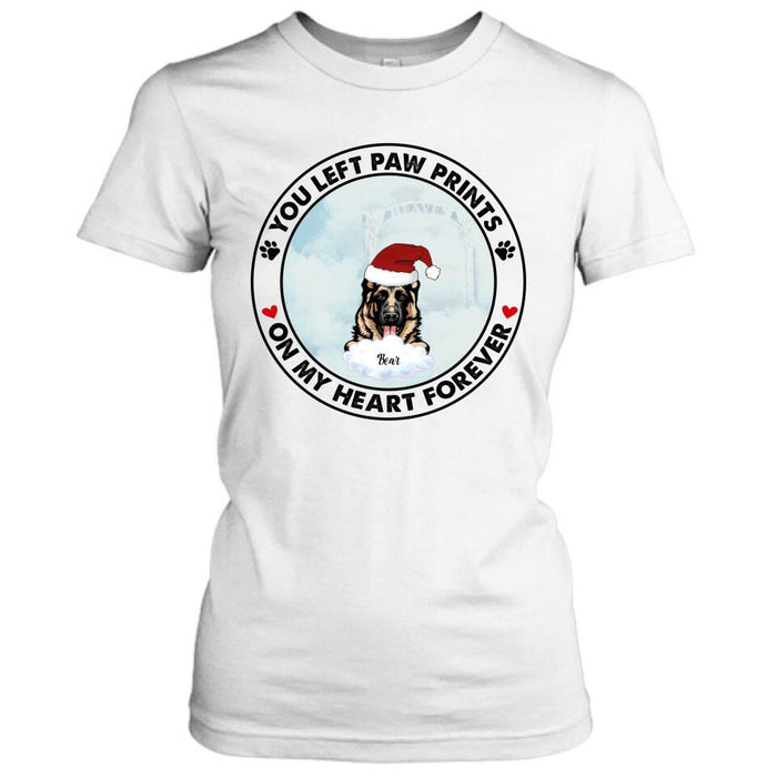 Personalized Pets In Heaven Shirt/Pullover Hoodie - Up to 3 Pets - Best Gift For Cat Lover/Dog Lover - You Left Paw Prints On My Heart Forever