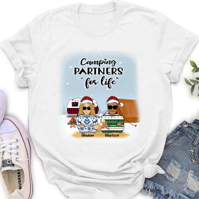 Personalized Camping Front View Sweater/T-shirt - Gift For Camping Lovers - Camping Partners For Life