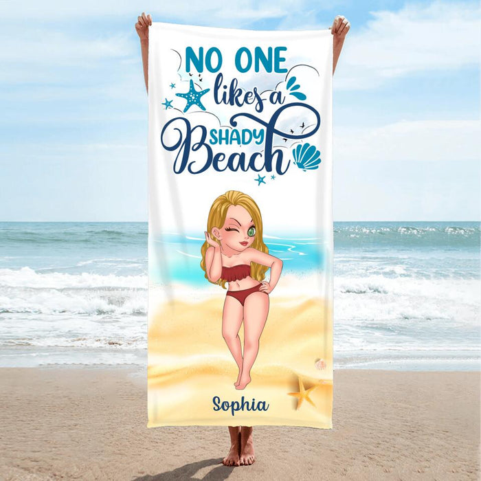 Personalized Bestie Beach Towel - Gift Idea For Girls/Beach Lovers - No One Likes A Shady Beach