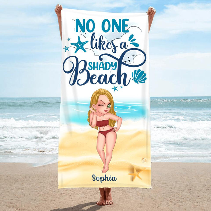 Personalized Bestie Beach Towel - Gift Idea For Girls/Beach Lovers - No One Likes A Shady Beach