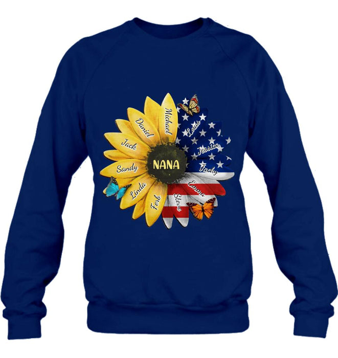 Personalized Sunflower Shirt - Up to 12 People - Independence Day Gift For Family