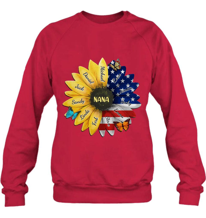 Personalized Sunflower Shirt - Up to 12 People - Independence Day Gift For Family