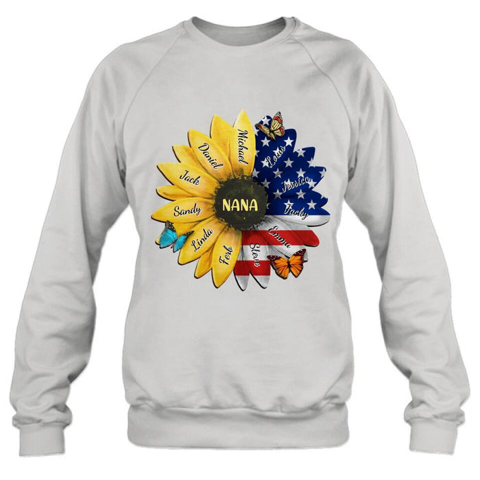 Personalized Sunflower Shirt - Up to 12 People - Independence Day Gift For Family