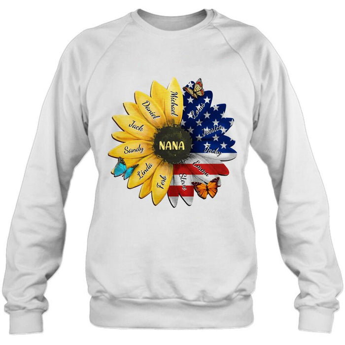 Personalized Sunflower Shirt - Up to 12 People - Independence Day Gift For Family