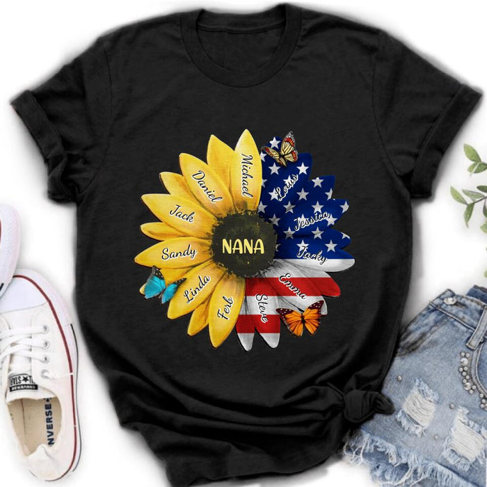 Personalized Sunflower Shirt - Up to 12 People - Independence Day Gift For Family
