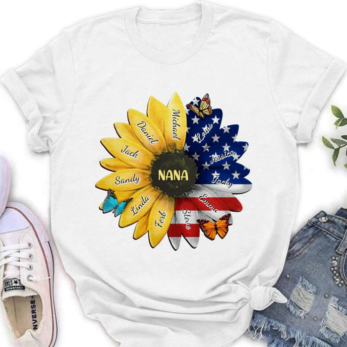 Personalized Sunflower Shirt - Up to 12 People - Independence Day Gift For Family