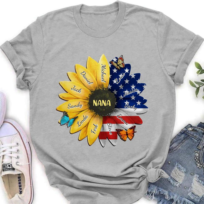 Personalized Sunflower Shirt - Up to 12 People - Independence Day Gift For Family