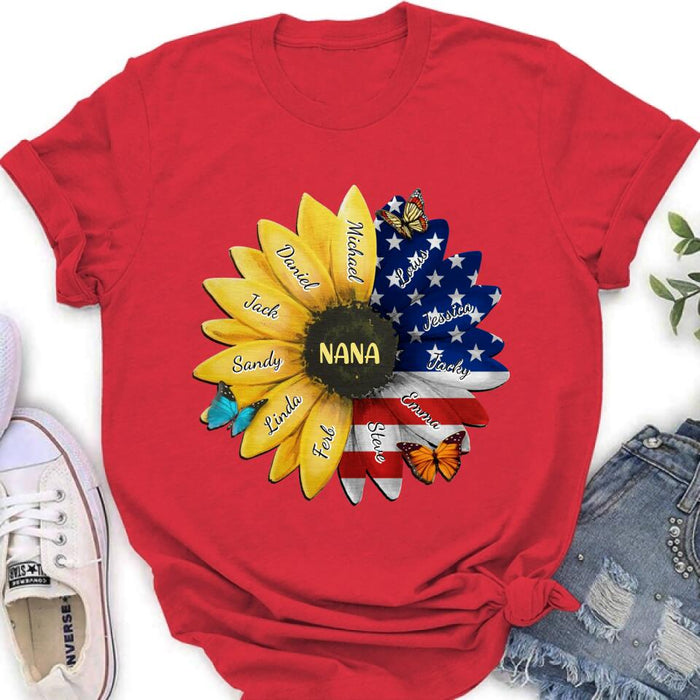 Personalized Sunflower Shirt - Up to 12 People - Independence Day Gift For Family