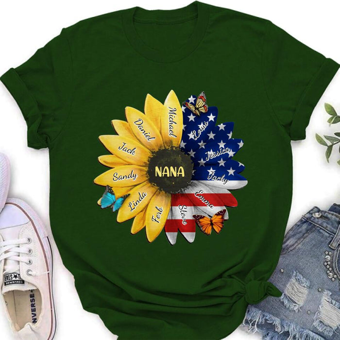 Personalized Sunflower Shirt - Up to 12 People - Independence Day Gift For Family