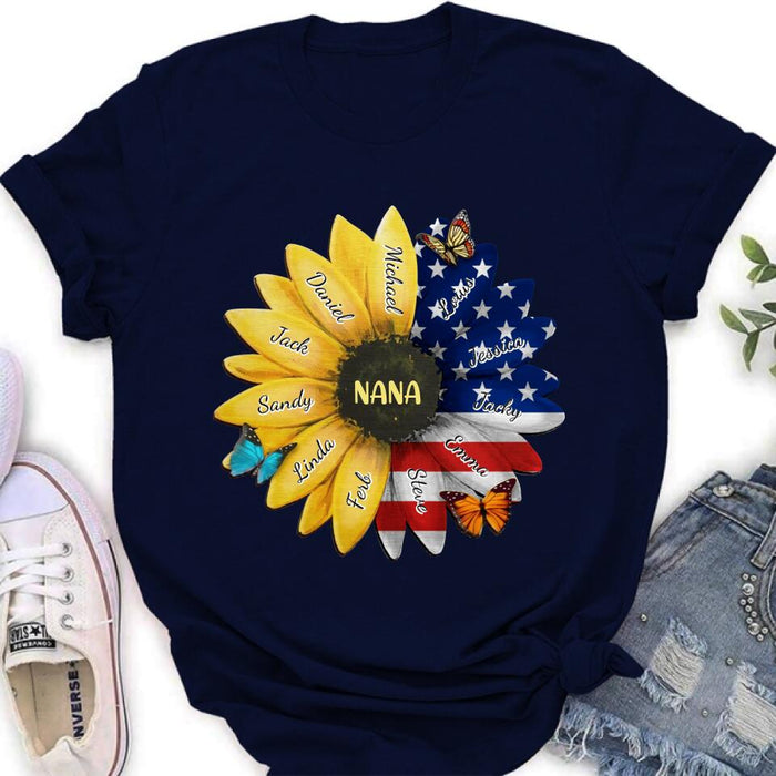 Personalized Sunflower Shirt - Up to 12 People - Independence Day Gift For Family