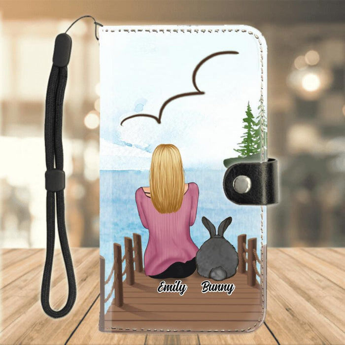 Personalized Bunny Mom Phone Wallet - Gifts For Rabbit Lovers With Up to 5 Rabbits - All You Need Is Love And A Bunny