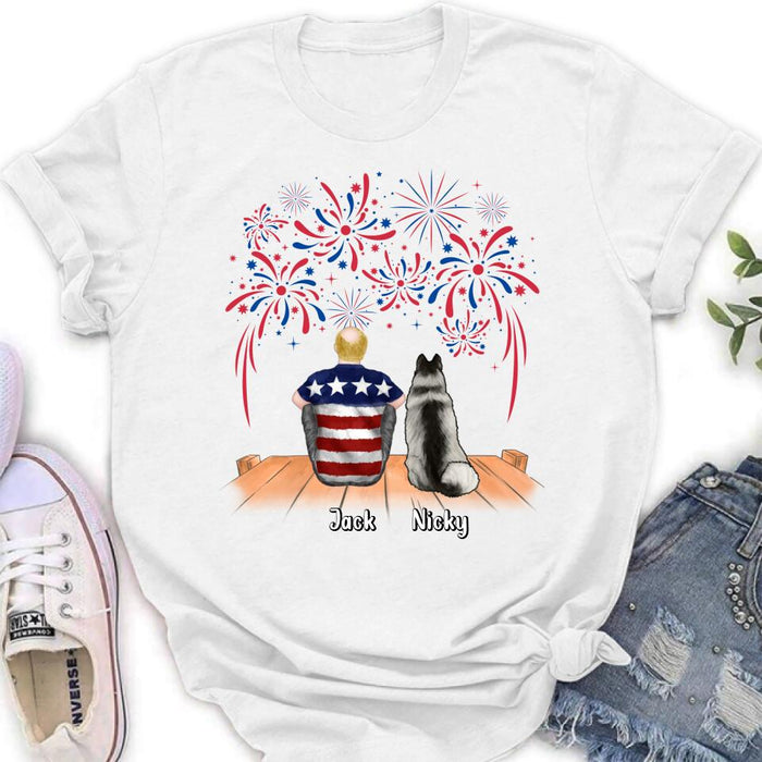 Personalized Independence Day Shirt - Family With Up to 4 Dogs/Cats - Gift Idea For Independence Day/Family/Dog/Cat Lover