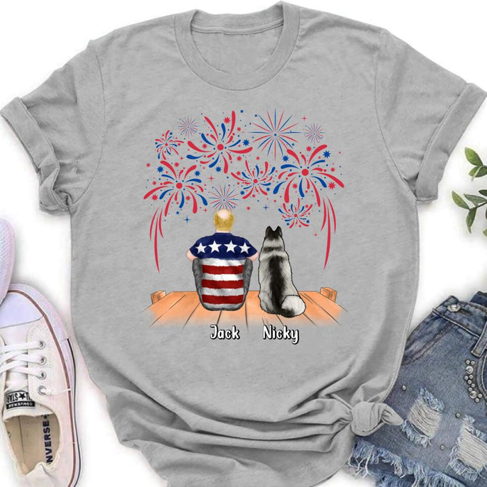 Personalized Independence Day Shirt - Family With Up to 4 Dogs/Cats - Gift Idea For Independence Day/Family/Dog/Cat Lover