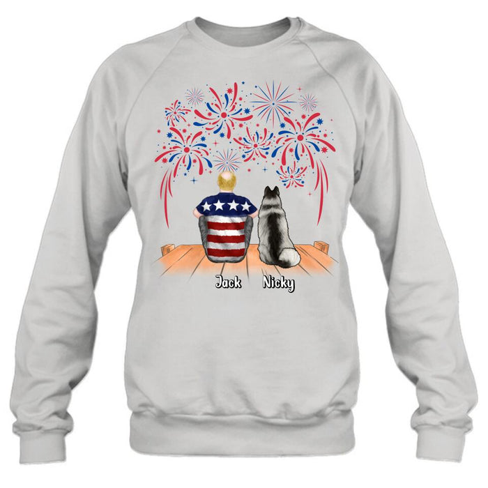Personalized Independence Day Shirt - Family With Up to 4 Dogs/Cats - Gift Idea For Independence Day/Family/Dog/Cat Lover