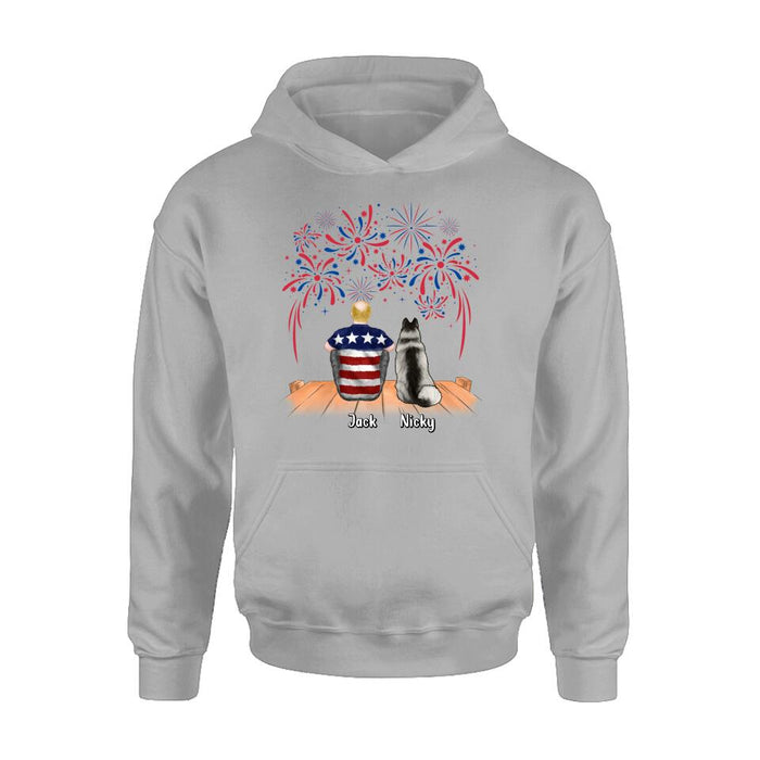 Personalized Independence Day Shirt - Family With Up to 4 Dogs/Cats - Gift Idea For Independence Day/Family/Dog/Cat Lover