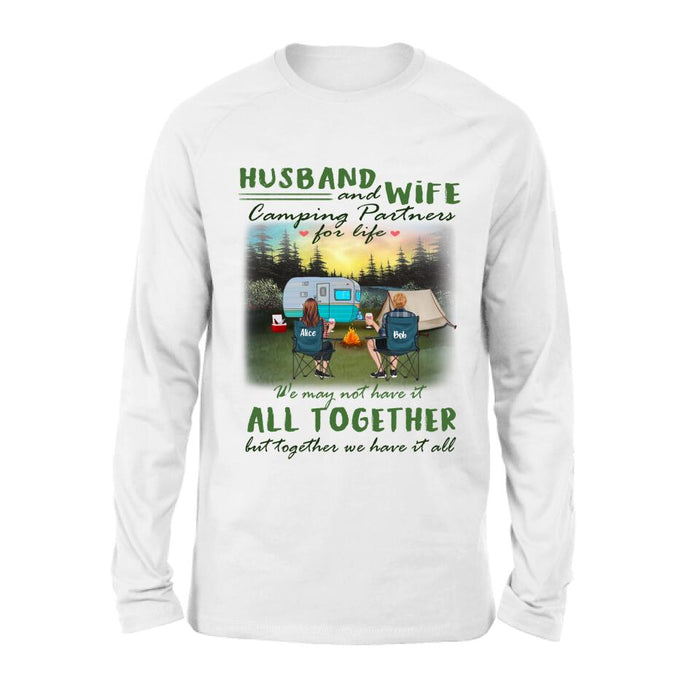 Personalized Camping Shirt/Pullover Hoodie - Couple/Parents With Kid And Pet - Valentine's Day Gift Idea For Camping Lover - Husband And Wife Camping Partners For Life