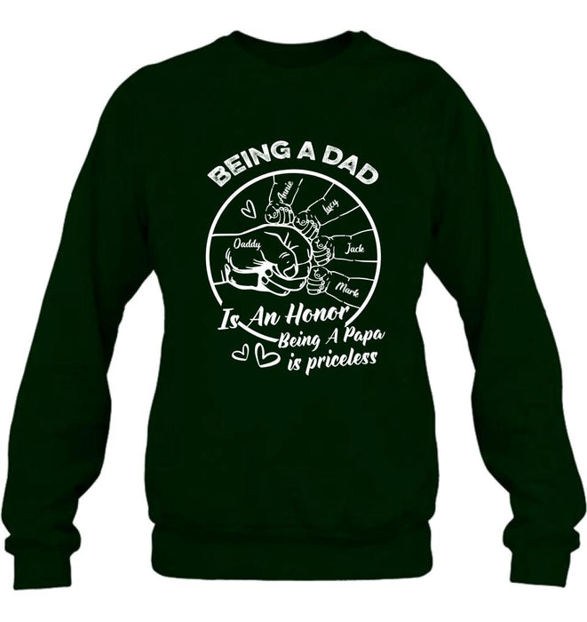 Personalized Happy Father's Day Shirt - Gift Idea From Daughter/Son To Dad - Being A Dad Is An Honor