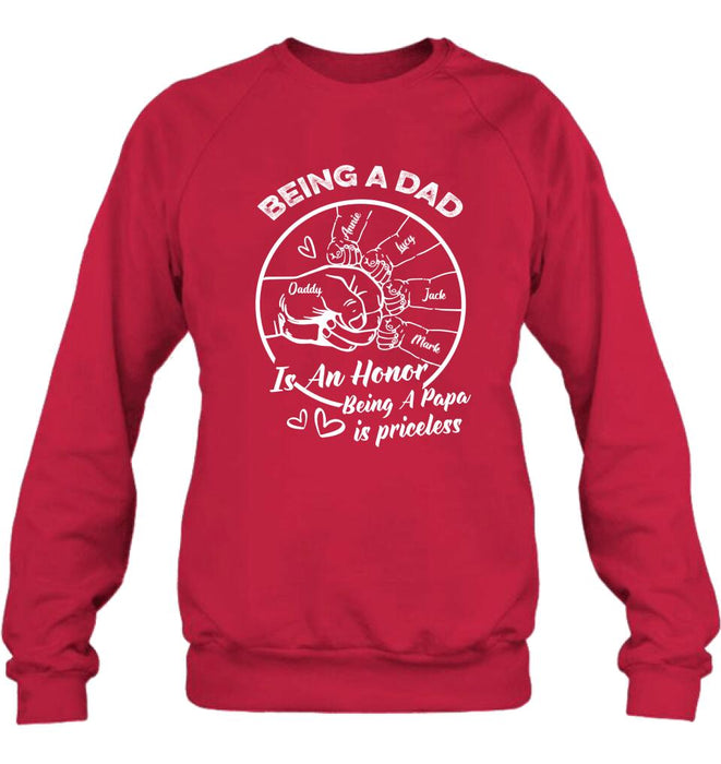Personalized Happy Father's Day Shirt - Gift Idea From Daughter/Son To Dad - Being A Dad Is An Honor