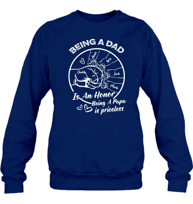 Personalized Happy Father's Day Shirt - Gift Idea From Daughter/Son To Dad - Being A Dad Is An Honor