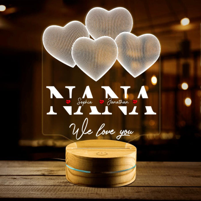 Personalized Mother Led Lamp - Up to 4 Kids - Gift Idea For Mother's Day - We Love You