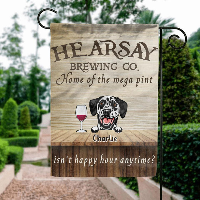 Personalized Dogs Flag Sign - Gift For Dog Lover - Hearsay Brewing co. Home Of The Mega Pint