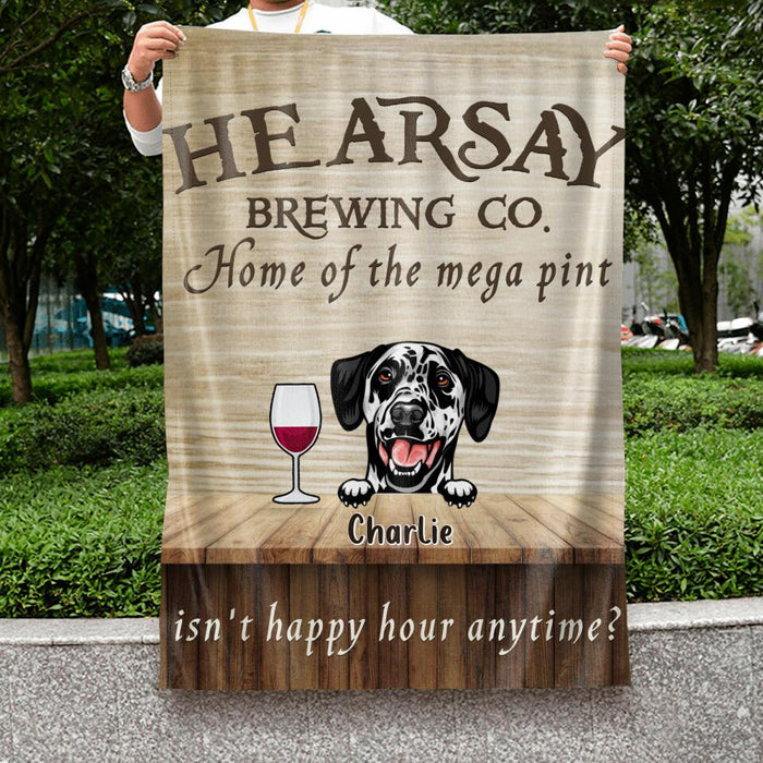 Personalized Dogs Flag Sign - Gift For Dog Lover - Hearsay Brewing co. Home Of The Mega Pint