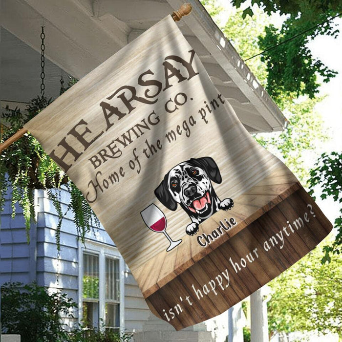 Personalized Dogs Flag Sign - Gift For Dog Lover - Hearsay Brewing co. Home Of The Mega Pint