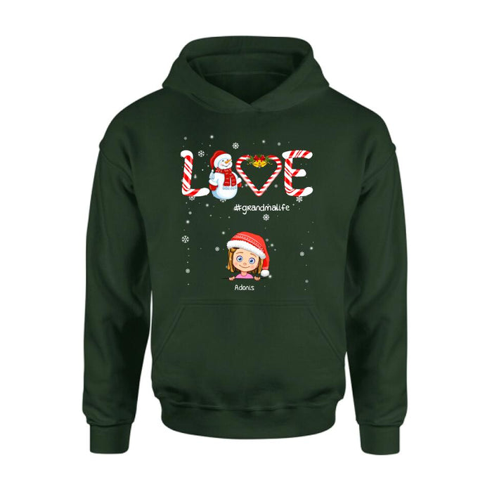 Personalized Christmas Grandmalife Sweatshirt/T-shirt/Hoodie - Up to 6 Kids - Gift Idea For Grandma, Mama