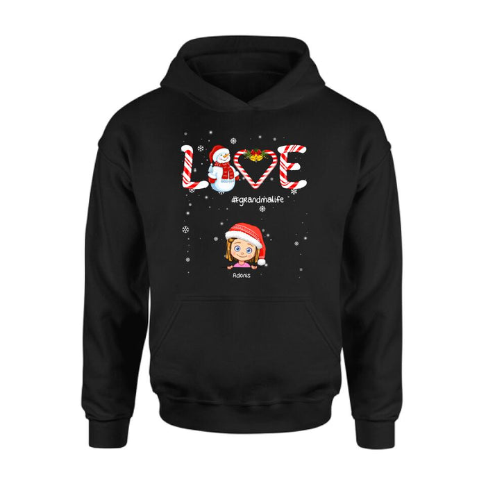 Personalized Christmas Grandmalife Sweatshirt/T-shirt/Hoodie - Up to 6 Kids - Gift Idea For Grandma, Mama