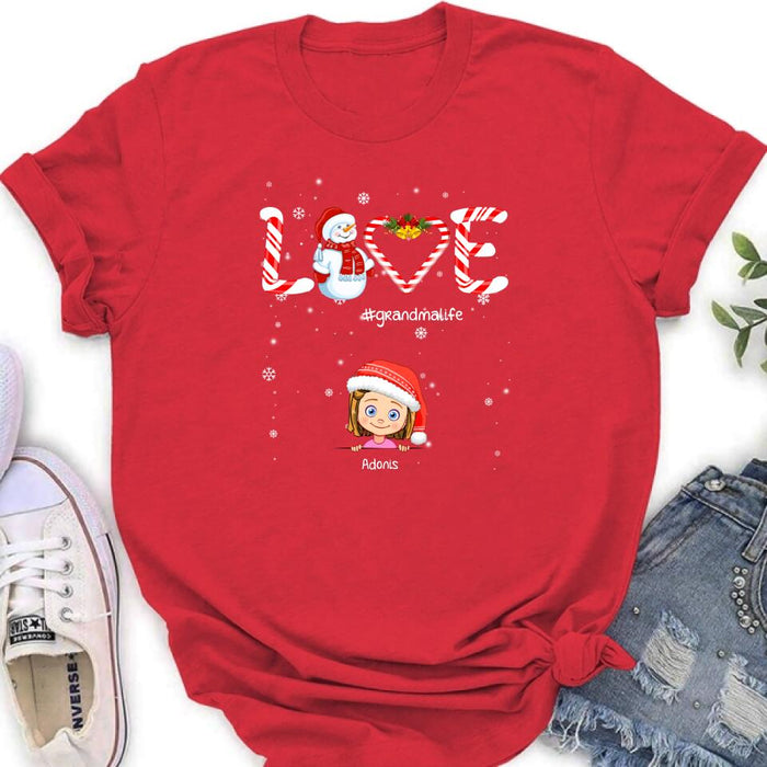 Personalized Christmas Grandmalife Sweatshirt/T-shirt/Hoodie - Up to 6 Kids - Gift Idea For Grandma, Mama