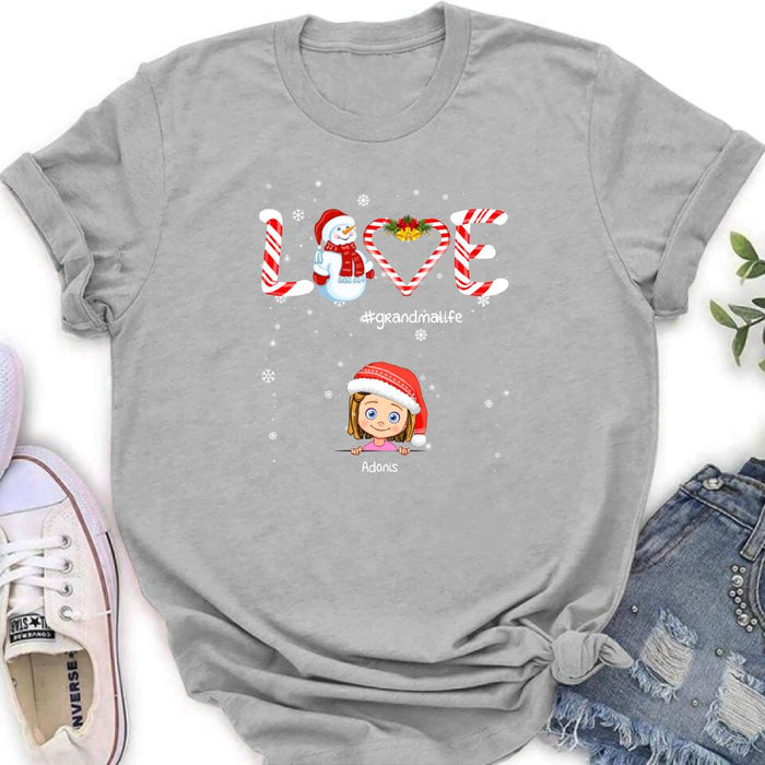 Personalized Christmas Grandmalife Sweatshirt/T-shirt/Hoodie - Up to 6 Kids - Gift Idea For Grandma, Mama